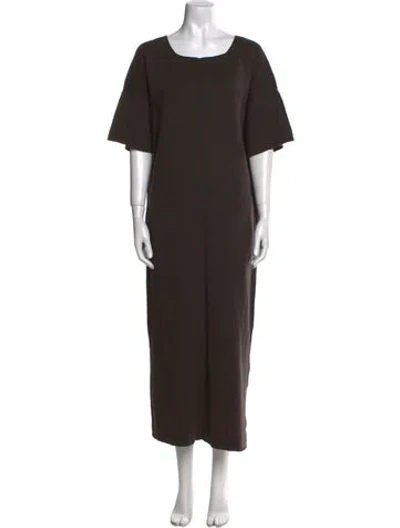 Pre-owned Lauren Manoogian Scoop Neck Long Dress In Brown