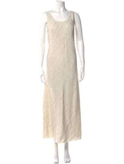 Pre-owned Lauren Manoogian Scoop Neck Long Dress In Neutral