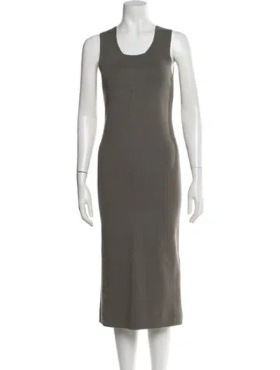 Pre-owned Lauren Manoogian Scoop Neck Midi Length Dress In Gray