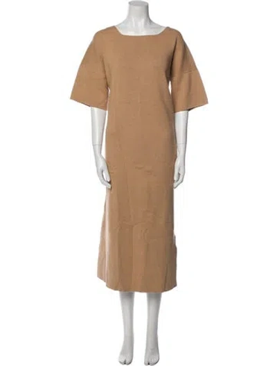 Pre-owned Lauren Manoogian Scoop Neck Midi Length Dress W/ Tags In Neutral
