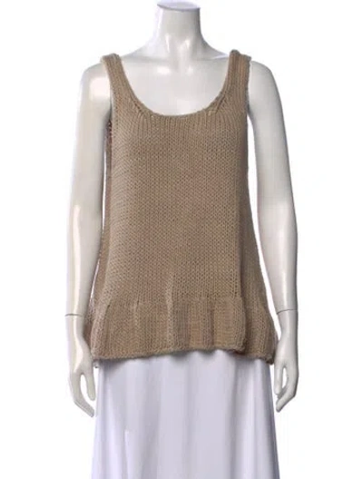 Pre-owned Lauren Manoogian Scoop Neck Sleeveless Top In Neutral