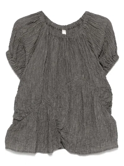 Lauren Manoogian Shirred Top In Gray
