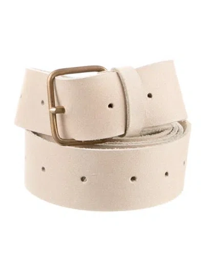 Pre-owned Lauren Manoogian Skinny Suede Belt In Neutrals