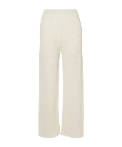Lauren Manoogian Smocked Textured Flared Pants In Neutral