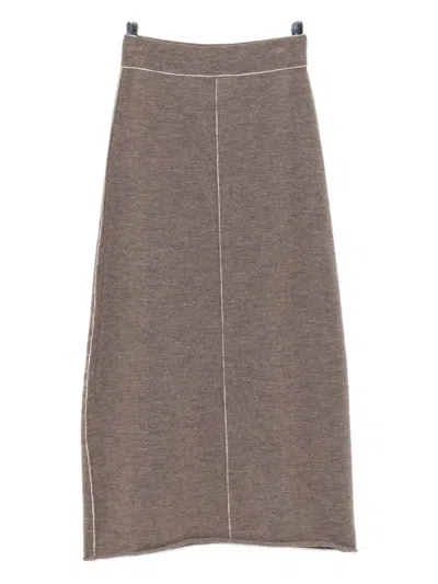 Lauren Manoogian Stitch Skirt In Brown
