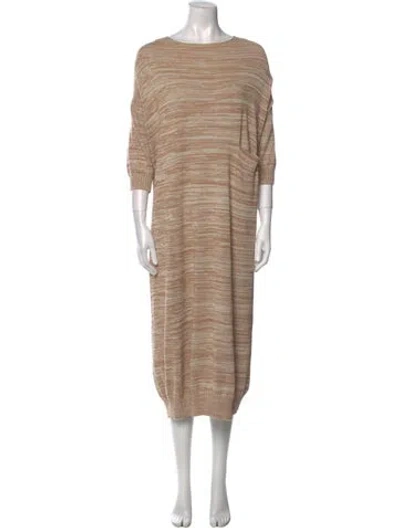 Pre-owned Lauren Manoogian Striped Long Dress In Neutral