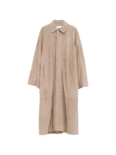Lauren Manoogian Suede Panelled Coat In Neutral