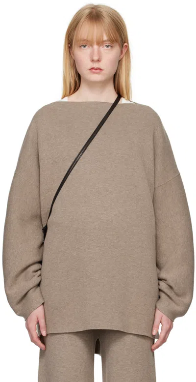 Lauren Manoogian Taupe Boat Neck Sweater In W03 Wood