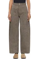 Lauren Manoogian Taupe Canvas Trousers In Gray