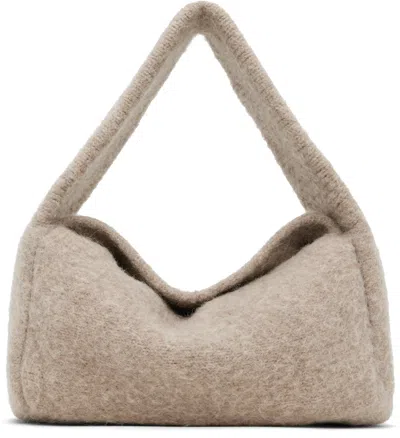 Lauren Manoogian Taupe Knit Baguette Bag In Brown
