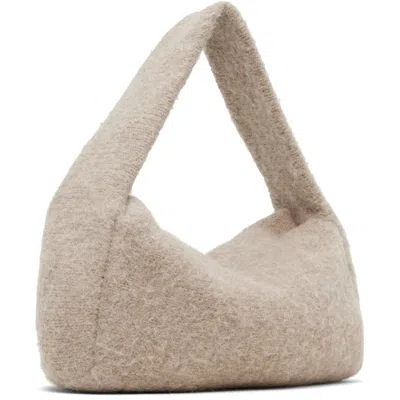 Lauren Manoogian Taupe Knit Baguette Shoulder Bag In Brown