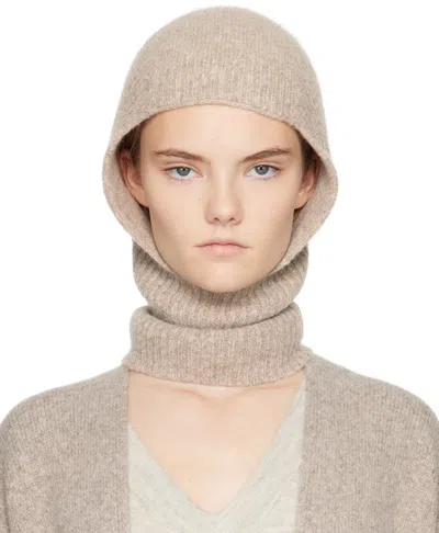 Lauren Manoogian Taupe Soft Rib Balaclava In D03 Dust