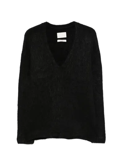Lauren Manoogian V-neck Knitted Sweater In Black