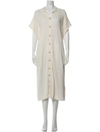 Pre-owned Lauren Manoogian V-neck Long Dress In Neutral
