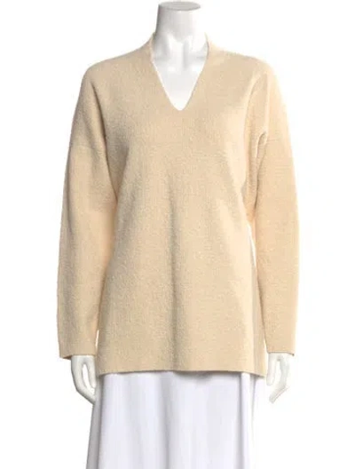 Pre-owned Lauren Manoogian V-neck Long Sleeve Top In Neutral