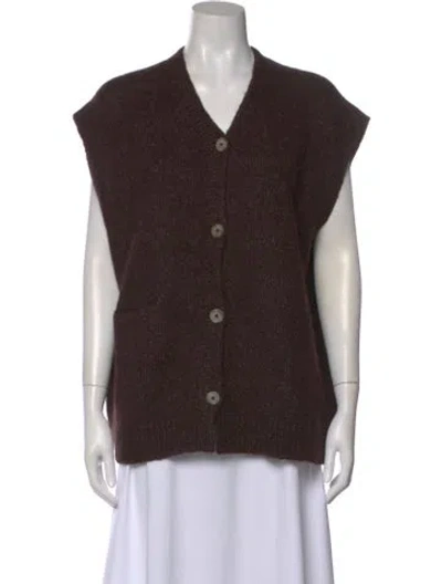 Pre-owned Lauren Manoogian V-neck Sweater W/ Tags In Brown