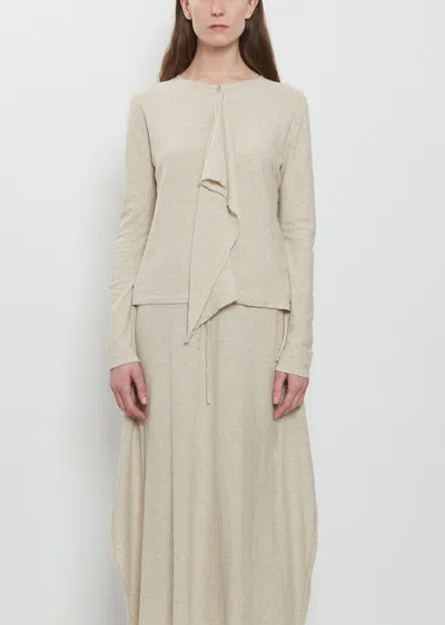 Lauren Manoogian Wave Cotton Linen Cardigan In Brown
