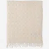 Lauren Manoogian Wool Blend Handwoven Grid Wrap Scarf In Ivory