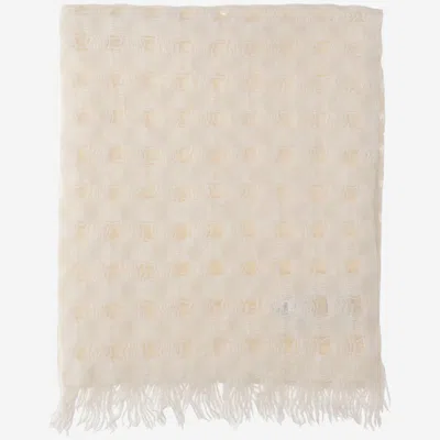 LAUREN MANOOGIAN WOOL BLEND HANDWOVEN GRID WRAP SCARF