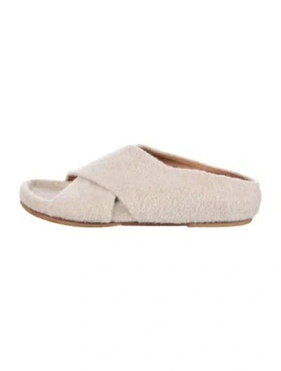 Pre-owned Lauren Manoogian Wool Slides In Neutral