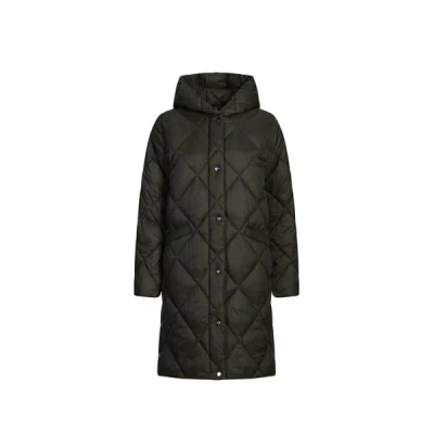 Laurèn Manteau Mi-long Matelassé In Black