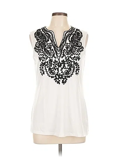 Pre-owned Lauren Michelle Sleeveless Blouse In White