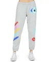 Lauren Moshi Alana Painted Evil Eye Sweatpants In Gray