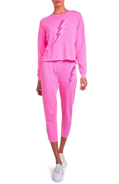Lauren Moshi Alana X Pink Lightning Bolt Sweatpants