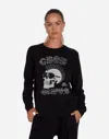 Lauren Moshi Anela Crystal Cbgb Punk Skull In Black