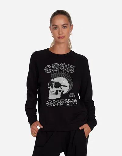 Lauren Moshi Anela Crystal Cbgb Punk Skull In Black