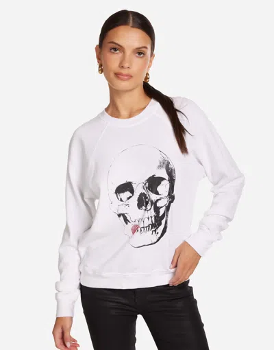 Lauren Moshi Anela Crystal Tongue Skull In White