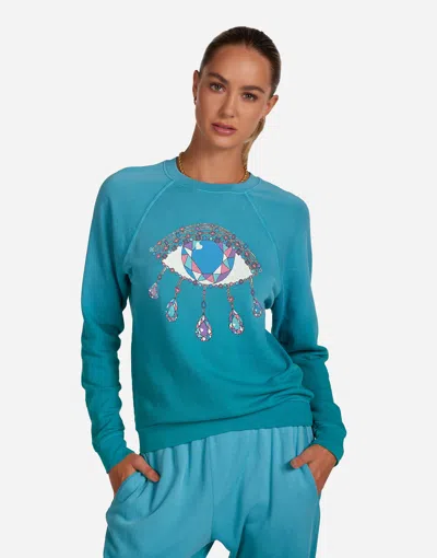 Lauren Moshi Anela Diamond Evil Eye In Ultra Teal Ombre