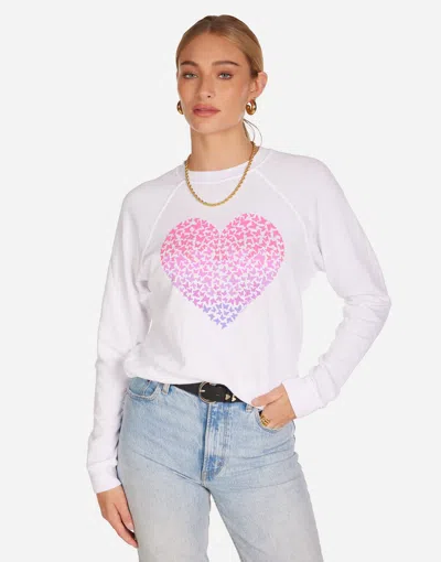 Lauren Moshi Anela Ombre Butterfly Heart In White