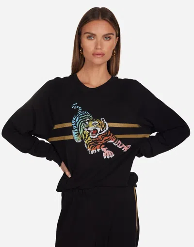 Lauren Moshi Anela Rainbow Tiger Stripes In Black