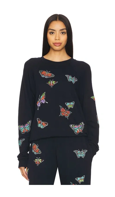LAUREN MOSHI ANELA VINTAGE BUTTERFLIES PULLOVER