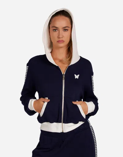 Lauren Moshi Audri Butterfly Happyface In Dark Navy/ Milk