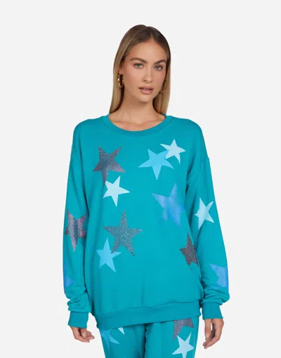 Lauren Moshi Babbs Color Crystal Multi Stars In Teal Blue