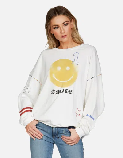 Lauren Moshi Babbs Spray Happyface Elements In White