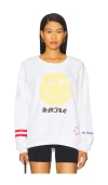 Lauren Moshi Babbs Spray Happyface Elements Oversized Pullover In Multi