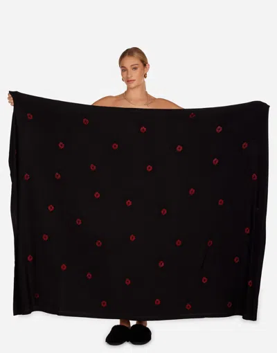 Lauren Moshi Beverly Red Crystal Lips In Black