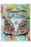 Lauren Moshi Brinkley Color Rasta Lion And Peace Bus Square Blanket Towel For Two Set In White Multi In Multi