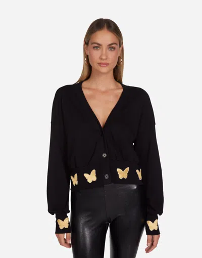 Lauren Moshi Camas Gold Butterfly Patches In Black
