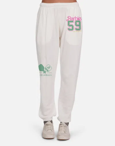 Lauren Moshi Chantria Barbie Pickleball Sweatpant In Milk In White