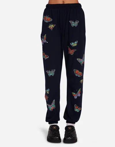Lauren Moshi Chantria Vintage Butterflies In Dark Navy