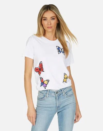 Lauren Moshi Croft Butterfly Top In White