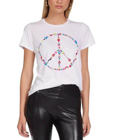 Lauren Moshi Croft Charm Peace Sign Tee In White