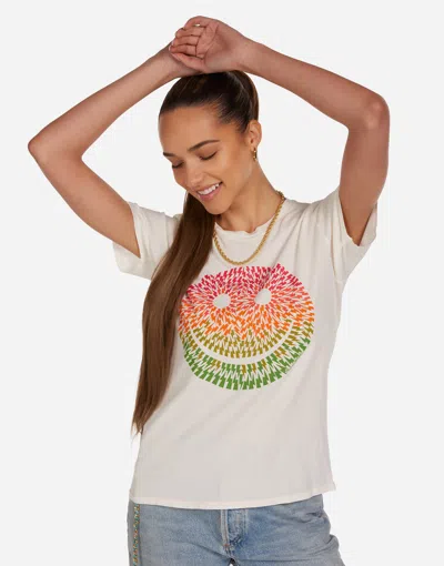 Lauren Moshi Croft Lightning Happyface In White
