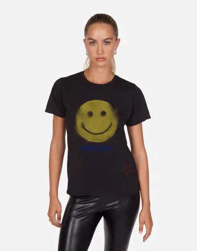 Lauren Moshi Croft Spray Happyface Elements In Black