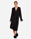 Lauren Moshi Daniela Red Crystal Lips Robe In Black