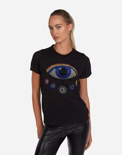 Lauren Moshi Edda Crystal Rainbow Evil Eye In Black
